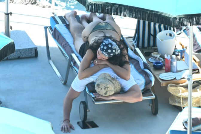 Dua Lipa Juicy Ass Gold Bikini Taormina Honeymoon Floatie