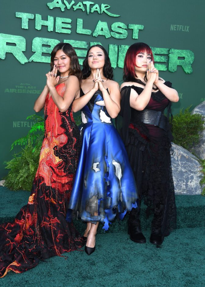 Momona Tamada Sexy Cleavage Fiery Red Dress Avatar Premiere