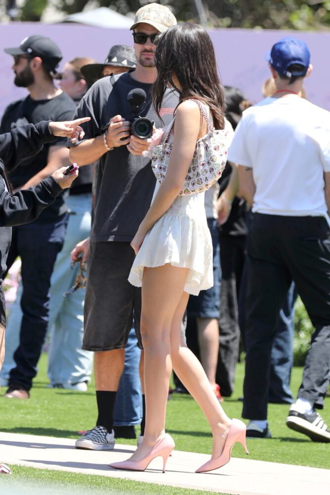 Olivia Rodrigo Legs Windy Mini Dress La