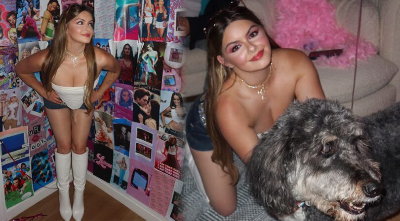 Ariel Winter Puts Her Boobs on Full Display in a Tiny White Top and Booty-Hugging Shorts at Her Wild Y2K Party