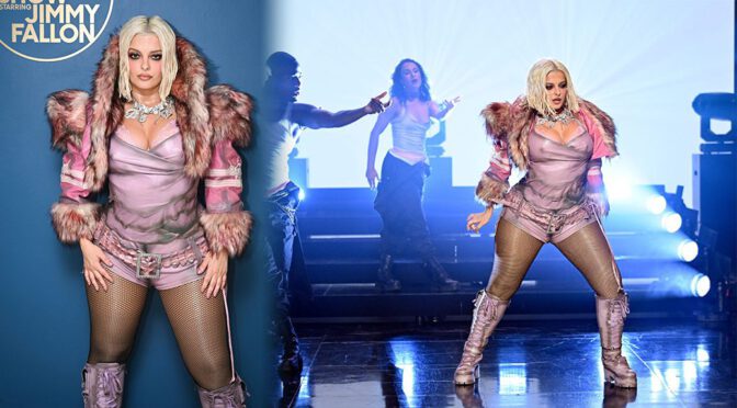 Bebe Rexha Stuns in Satin and Fishnets, Puts Her Curves on Full Display During Tonight Show Performance