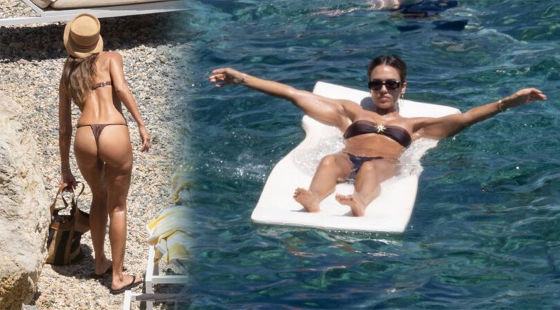 Jessica Alba Flaunts Her Insane Body and Bare Ass in a Tiny Thong Bikini in Italy