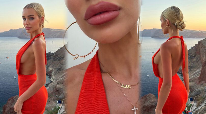 Julia Cavanagh Goes Braless in Santorini with Wild Sideboob Outfit
