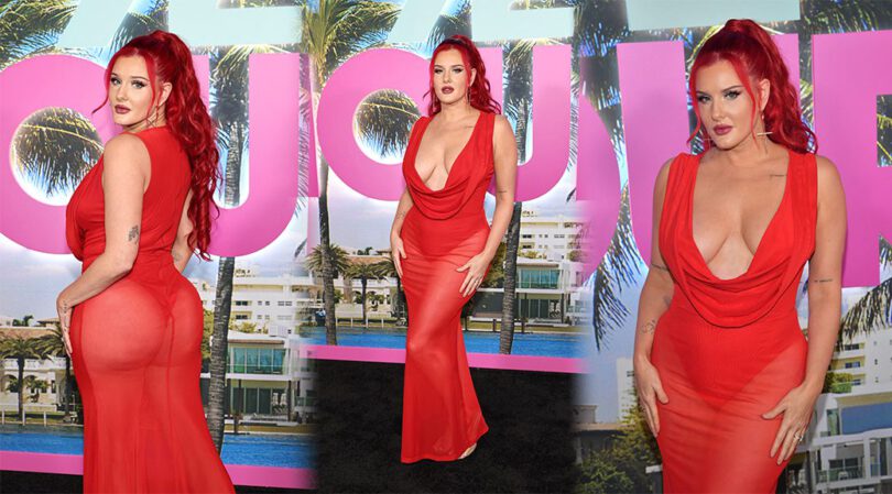 Justina Valentine’s See-Through Gown Shows Off Her Thick Ass and Huge Cleavage at 72 Hours Premiere