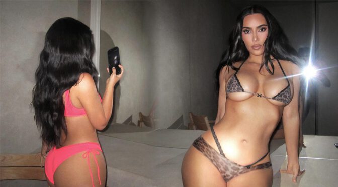 Kim Kardashian Busts Out of Microscopic SKIMS Bikini in Jaw-Dropping Mirror Selfies