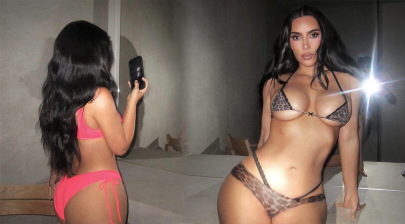 Kim Kardashian Busts Out of Microscopic SKIMS Bikini in Jaw-Dropping Mirror Selfies