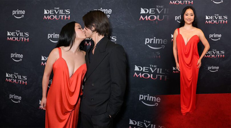 Lana Condor Pours Her Curves Into a Skimpy Red Dress and Nearly Spills Out at The Devil’s Mouth Screening