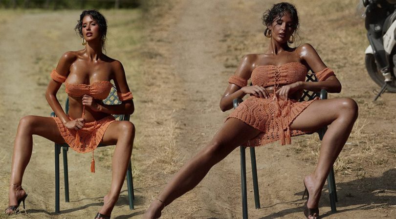 Liza Makhu’s Smoking Hot Crochet Top and Skirt Tease in Tuscany Hills – Curves That Stop Traffic!