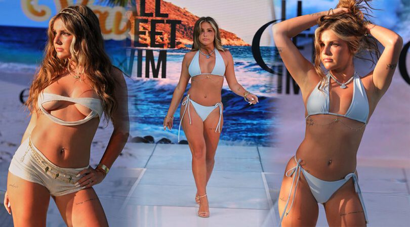 Piper Rockelle Sets the Runway on Fire at New York Swim Week in That Cutout Cream Set
