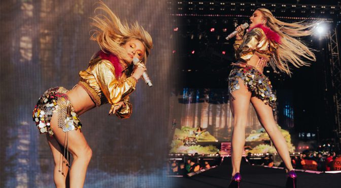 Zara Larsson Flashes Her Booty In Tiny Metallic Micro Skirt At Open’er Festival