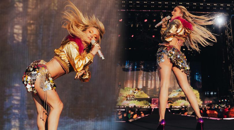 Zara Larsson Flashes Her Booty In Tiny Metallic Micro Skirt At Open’er Festival