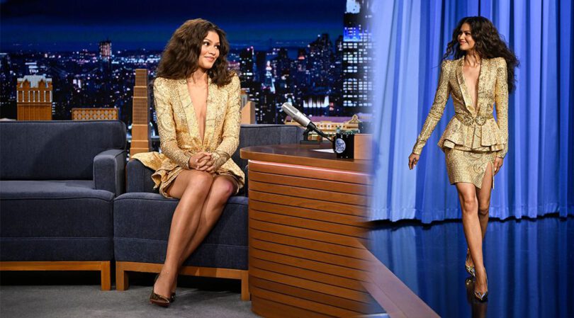 Zendaya Shows Off Killer Legs and Mind-Blowing Plunge on Fallon Set