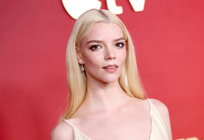 Anya Taylor Joy Sexy Cream Dress Slit Lucky Premiere