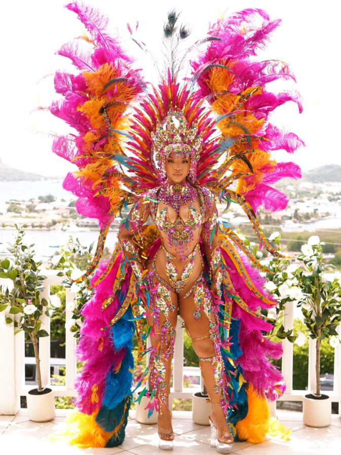Chloe Bailey Revealing Carnival Bodysuit Crystals Thong Feathers St Lucia