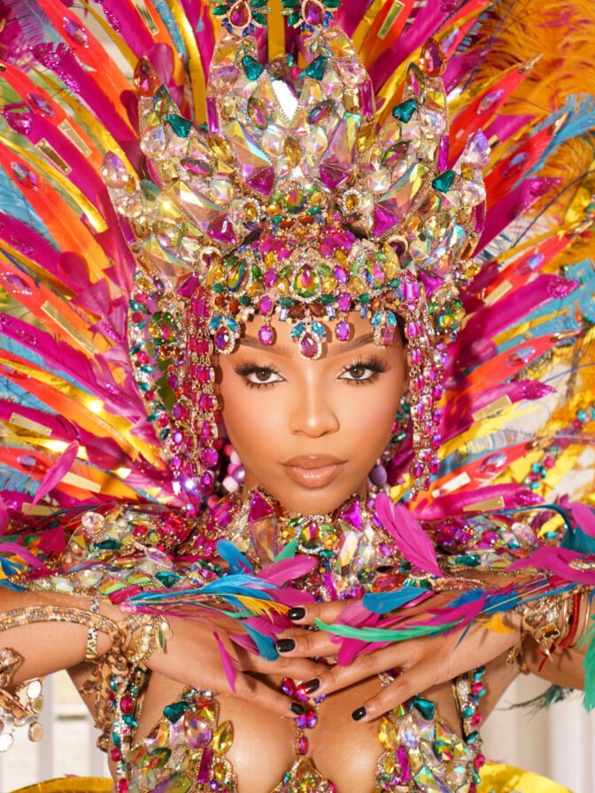 Chloe Bailey Revealing Carnival Bodysuit Crystals Thong Feathers St Lucia