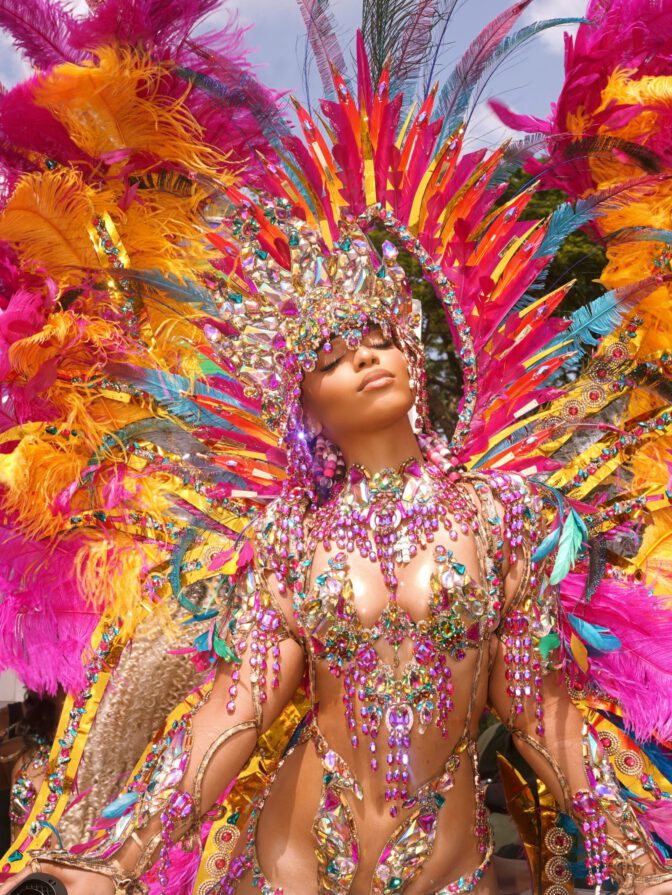 Chloe Bailey Revealing Carnival Bodysuit Crystals Thong Feathers St Lucia
