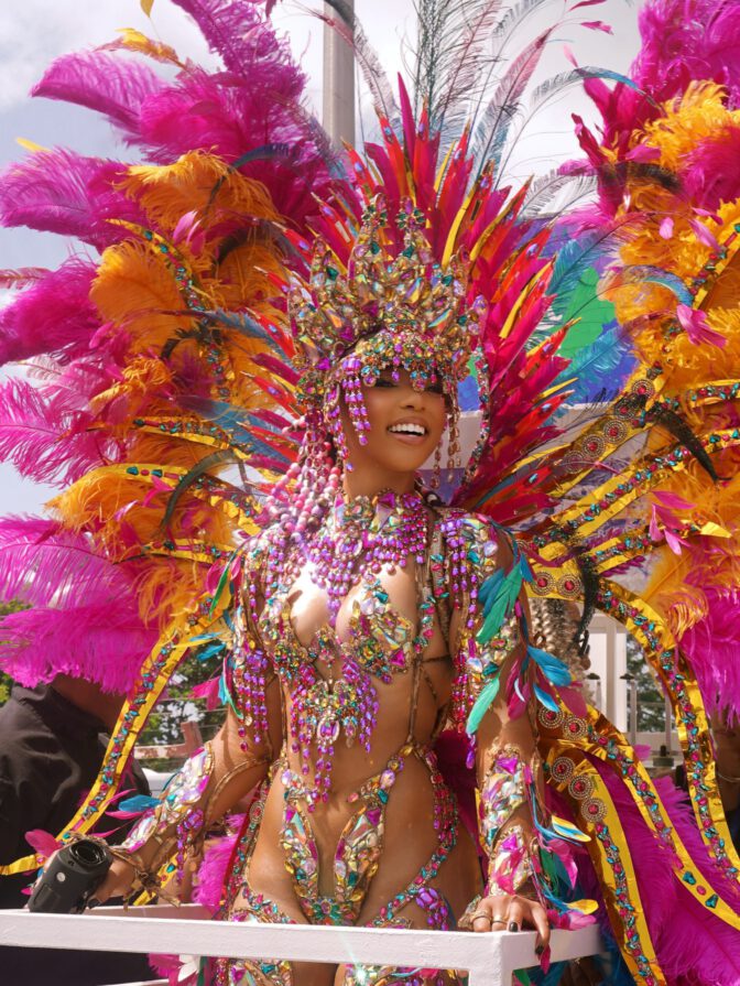 Chloe Bailey Revealing Carnival Bodysuit Crystals Thong Feathers St Lucia