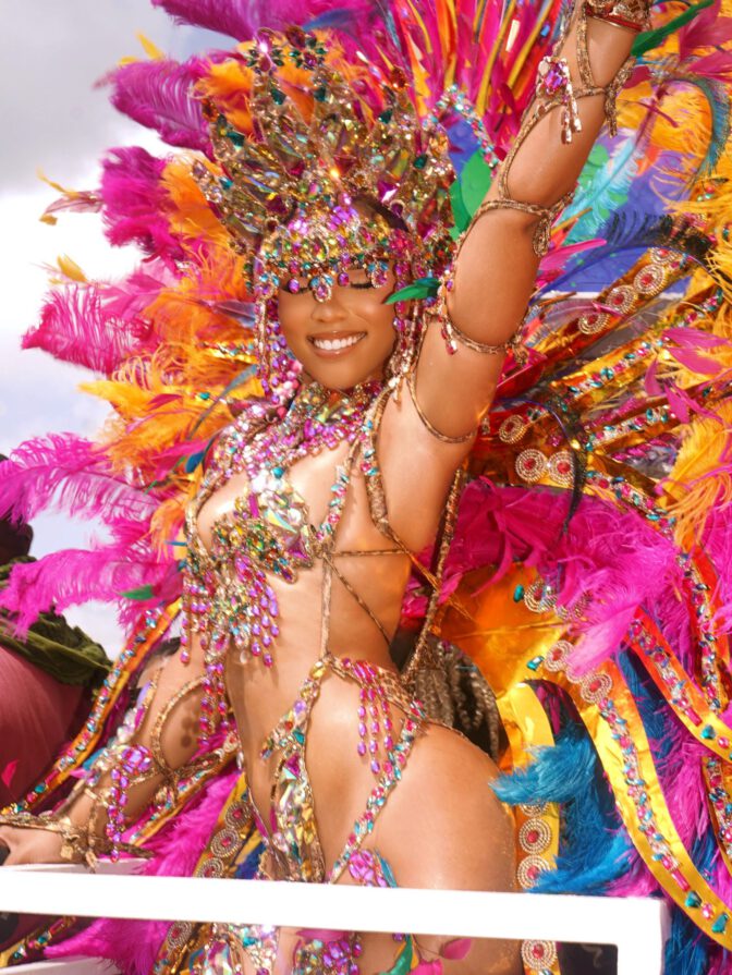 Chloe Bailey Revealing Carnival Bodysuit Crystals Thong Feathers St Lucia