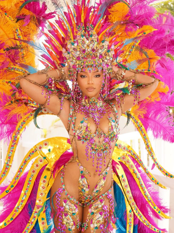 Chloe Bailey Revealing Carnival Bodysuit Crystals Thong Feathers St Lucia