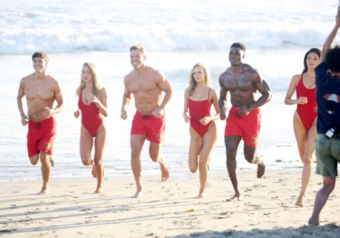 Hassie Harrison Cleavage Booty Red Swimsuit Baywatch