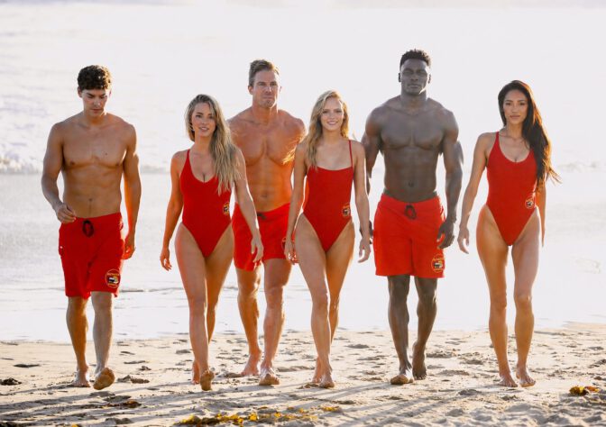Hassie Harrison Cleavage Booty Red Swimsuit Baywatch