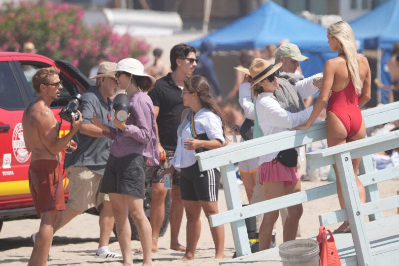 Livvy Dunne Red Baywatch Suit Curves Venice Beach Photoshoot