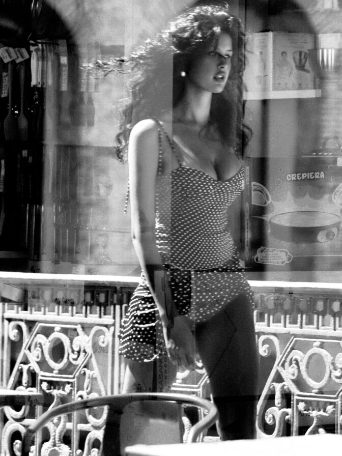 Liza Makhu Huge Boobs Long Legs Polka Dot Dress Sexy Shoot