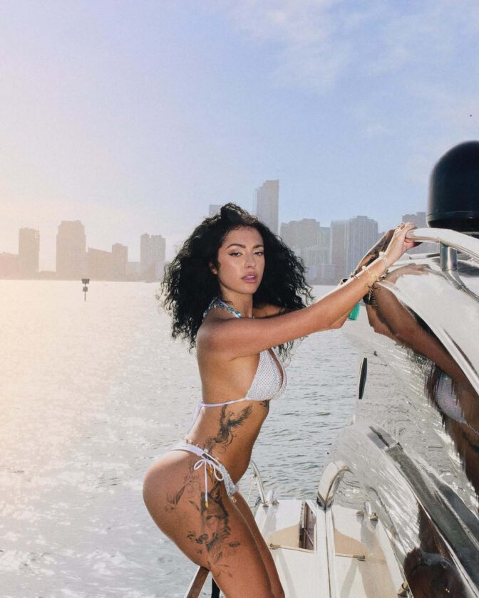 Malu Trevejo White Bikini Big Ass Yacht
