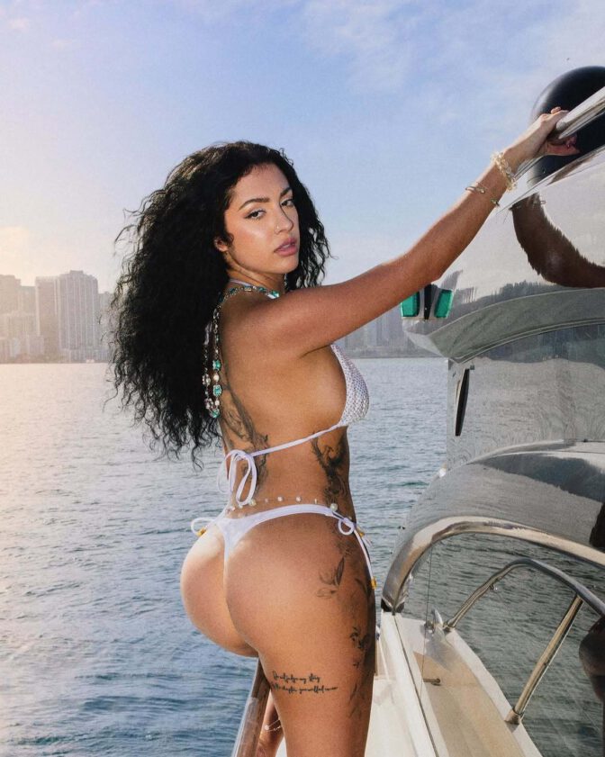 Malu Trevejo White Bikini Big Ass Yacht
