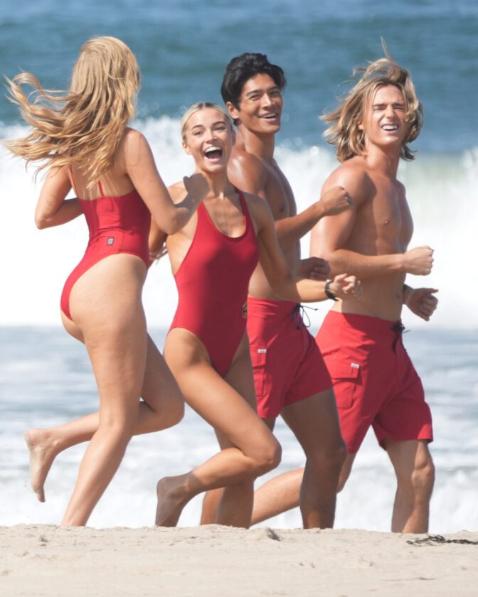 Olivia Dunne Jessica Belkin Baywatch Red Swimsuit Set
