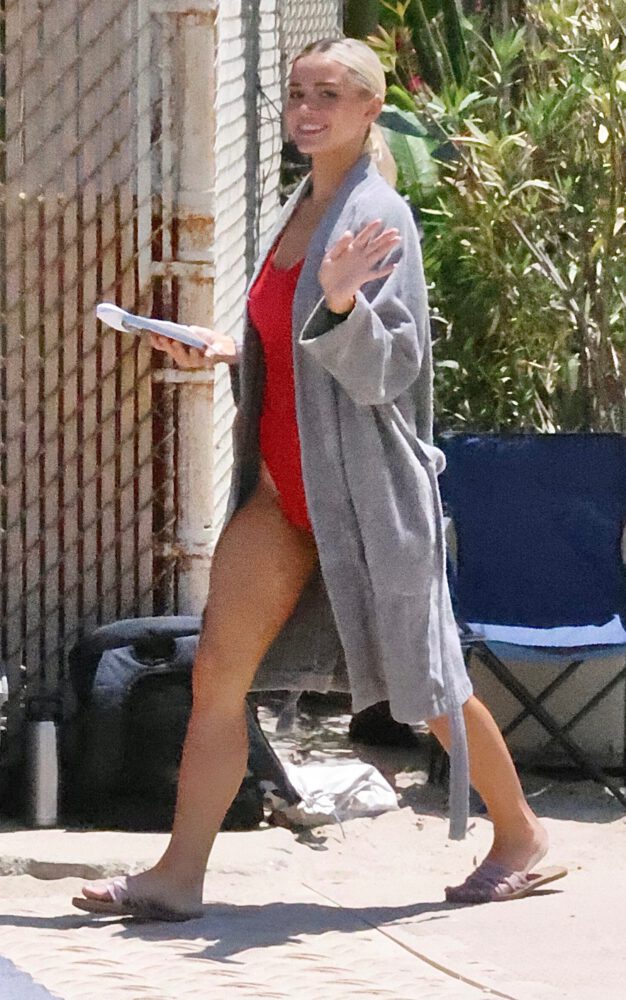 Olivia Dunne Jessica Belkin Baywatch Red Swimsuit Set