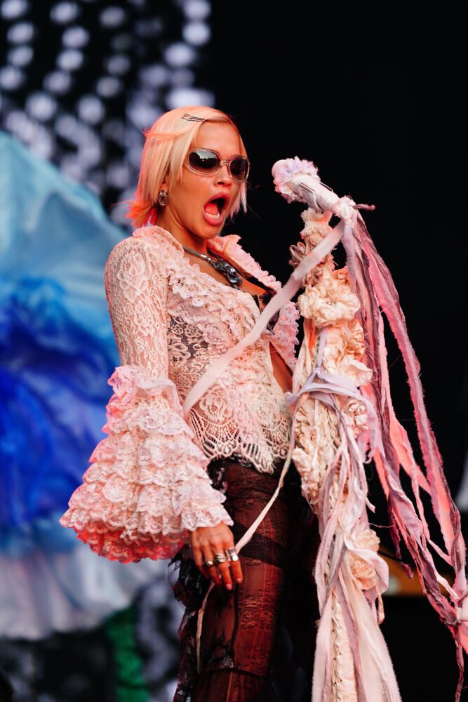 Rita Ora Moon Stars Locarno Sheer Lace Thong Ass