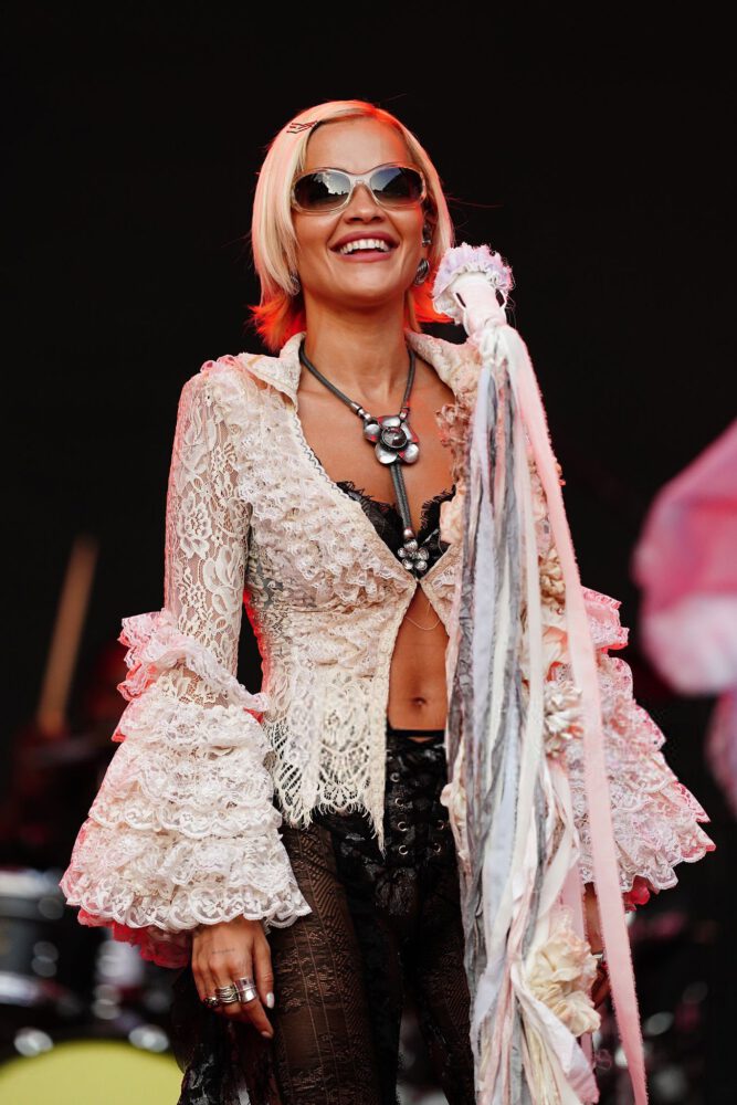 Rita Ora Moon Stars Locarno Sheer Lace Thong Ass