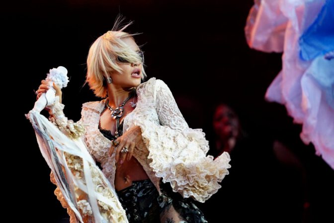 Rita Ora Moon Stars Locarno Sheer Lace Thong Ass