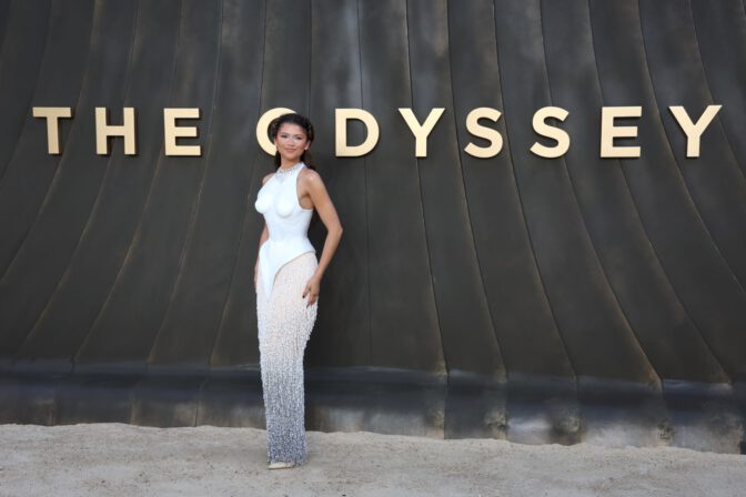 Zendaya Hot Breastplate Gown Odysses Premiere London