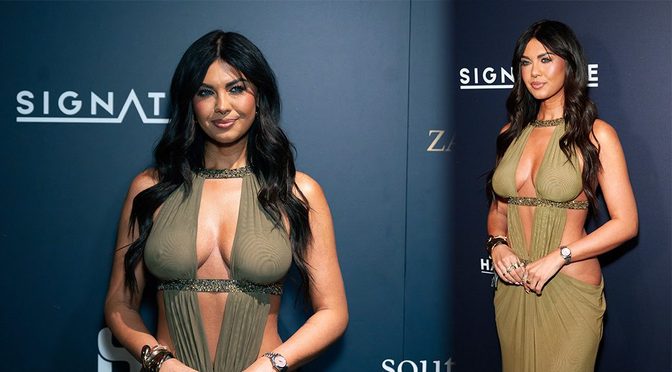 Belle Hassan Flaunts Massive Cleavage at the Rise Of The Footsoldier Retribution Premiere