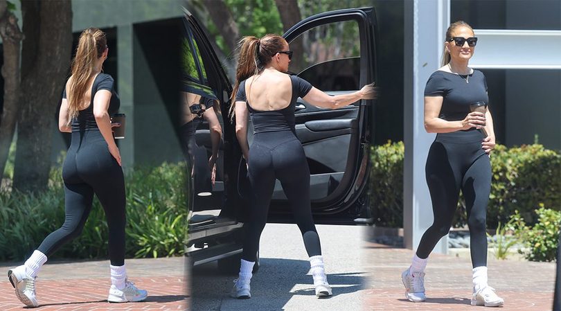 Jennifer Lopez Shows Off Her Famous Curves in a Sporty All-Black Gym Outfit in Los Angeles