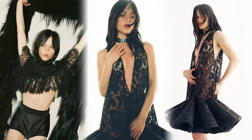 Jenna Ortega Braless and See-Through in Plunging Black Lace – Esquire Outtakes That Leave Nothing to the Imagination