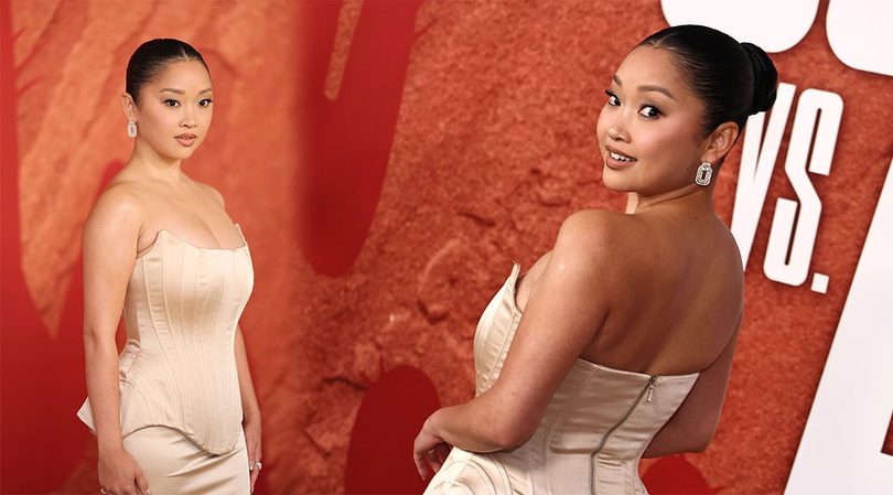 Lana Condor Spills Out of Tight Corset Dress at ‘Coyote vs. Acme’ Premiere!