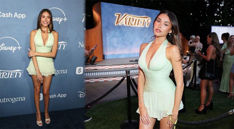 Madison Beer’s Mint Mini Barely Contains Her Cleavage at Variety’s Power of Young Hollywood