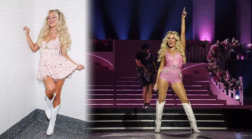 Megan Moroney Owns Nashville in That Tiny Pink Beaded Dress That Barely Contains Her