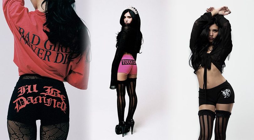 Nessa Barrett Flaunts Booty in Ultra-Tight Shorts and Striped Stockings