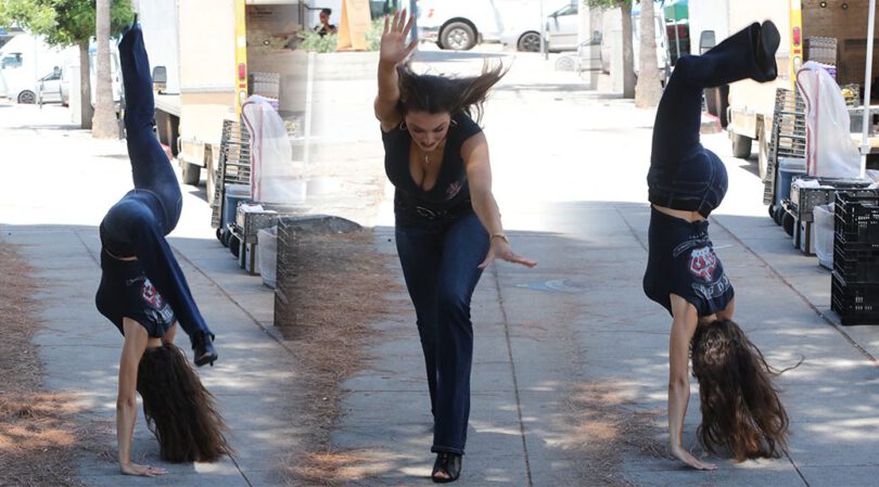 Rachel Pizzolato Stuns at Farmers Market with Busty Low-Cut Top and Sidewalk Handstands