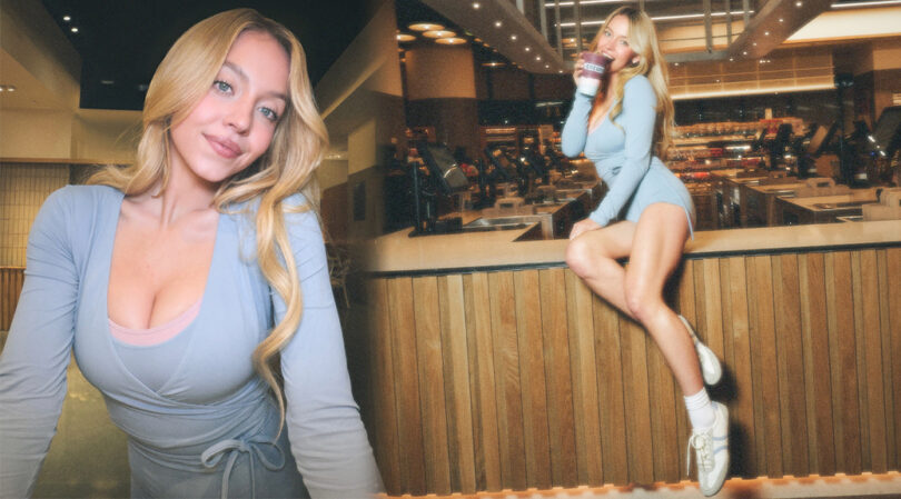 Sydney Sweeney’s Cleavage and Thighs Take Over Erewhon in That Skimpy Blue Romper for the SYRN Smoothie Drop