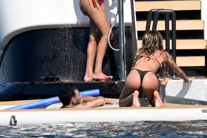 Alix Earle Tiny Brown Bikini Booty Sardinia Yacht