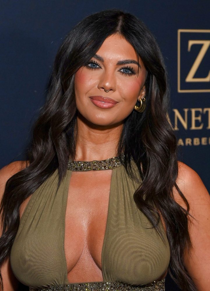 Belle Hassan Boobs Cleavage Olive Cutout Dress London