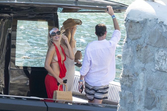 Brooks Nader Boobs Braless Sexy Dress Positano