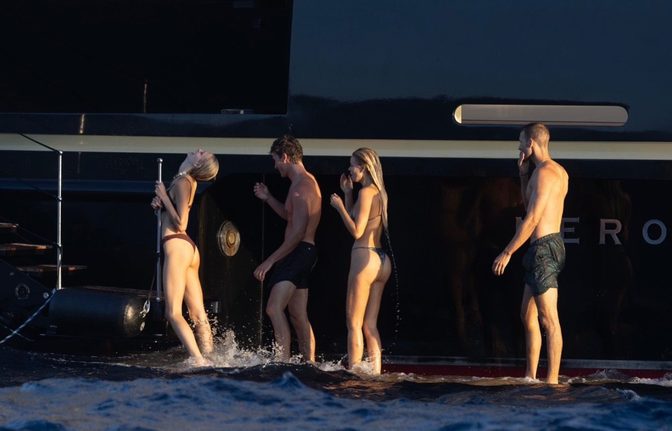 Brooks Nader Silver Bikini Boobs Ass Yacht