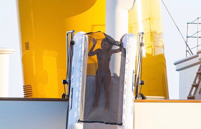 Brooks Nader Silver Bikini Boobs Ass Yacht