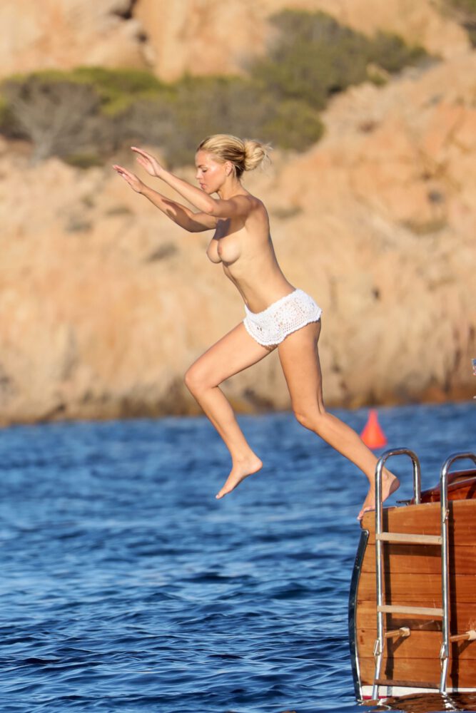 Brooks Nader Topless Sardinia Yacht Bare Breasts